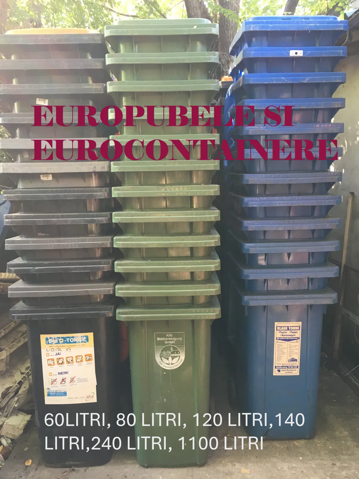 Europubele 120/140 litri utilizate
