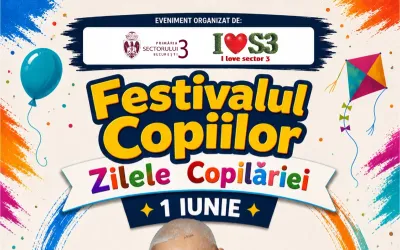 Festivalul Copiilor – Zilele Copilăriei: ateliere, competiții sportive și concert Alex Velea pe 1 iunie la Hala Laminor