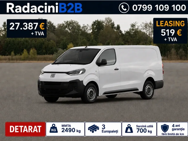Fiat Scudo VAN L3 detarat la MMTA 2.490 kg, fără tahograf, cu motor 1.5 diesel de 120 CP