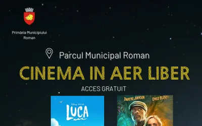 Cinema în aer liber în Parcul Municipal Roman, 5 și 6 august 2022