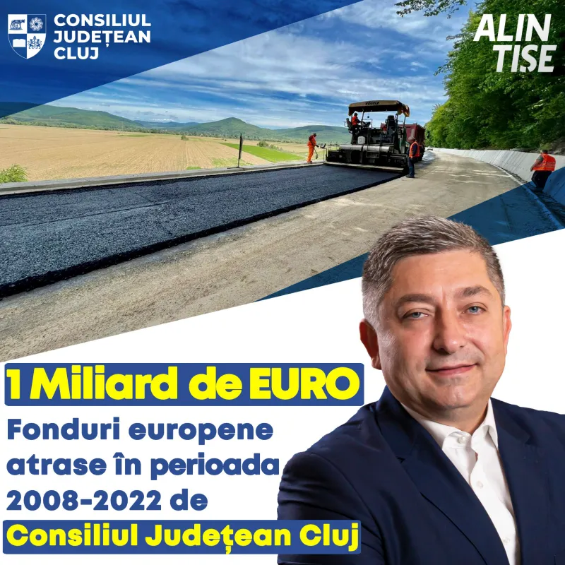 1 Miliard de Euro, fonduri europene atrase de Consiliul Județean Cluj
