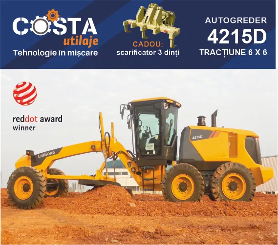 Autogreder tractiune 6 x 6 - Cadou scarificator 3 dinti