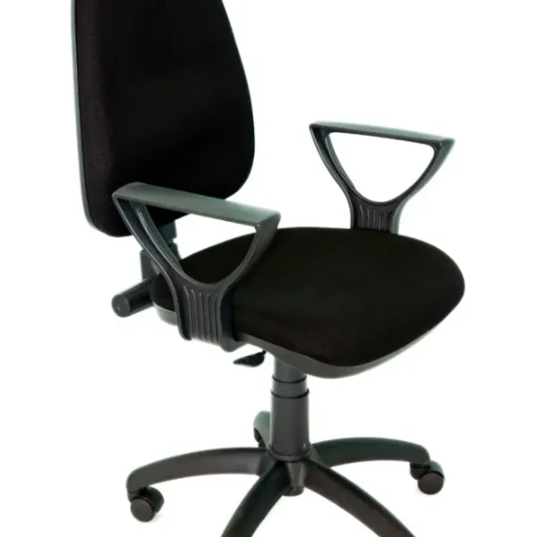 Scaun ergonomic stofa neagra Viorica cu brate