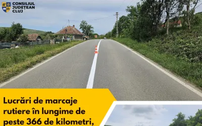 Lucrări de marcaje rutiere în lungime de peste 366 de kilometri, pe 20 de drumuri județene