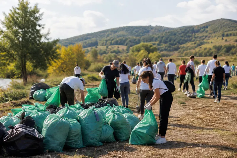 Mii de voluntari la Ziua de Curățenie Națională în județul Cluj: circa 4.000 participanți și aproximativ 2.700 de saci colectați
