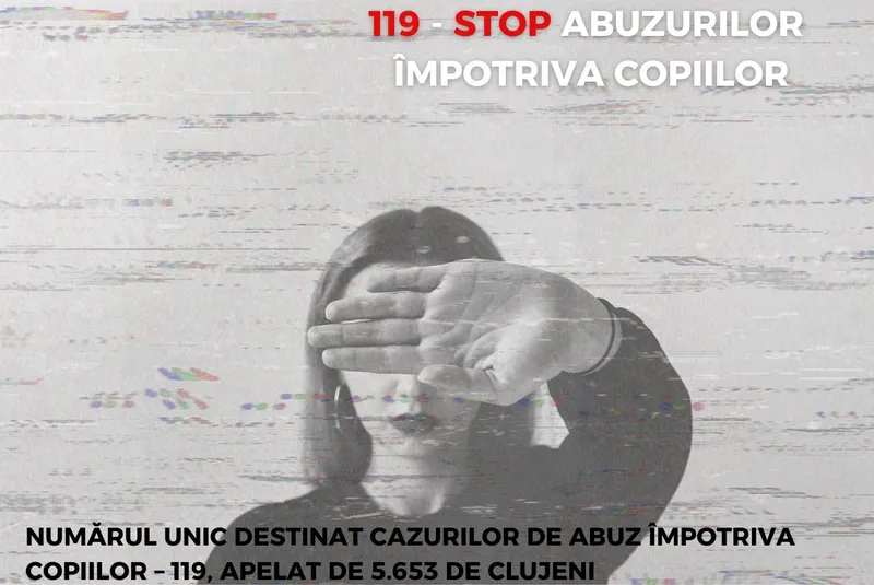 Numărul unic destinat cazurilor de abuz împotriva copiilor – 119, apelat de 5.653 de clujeni