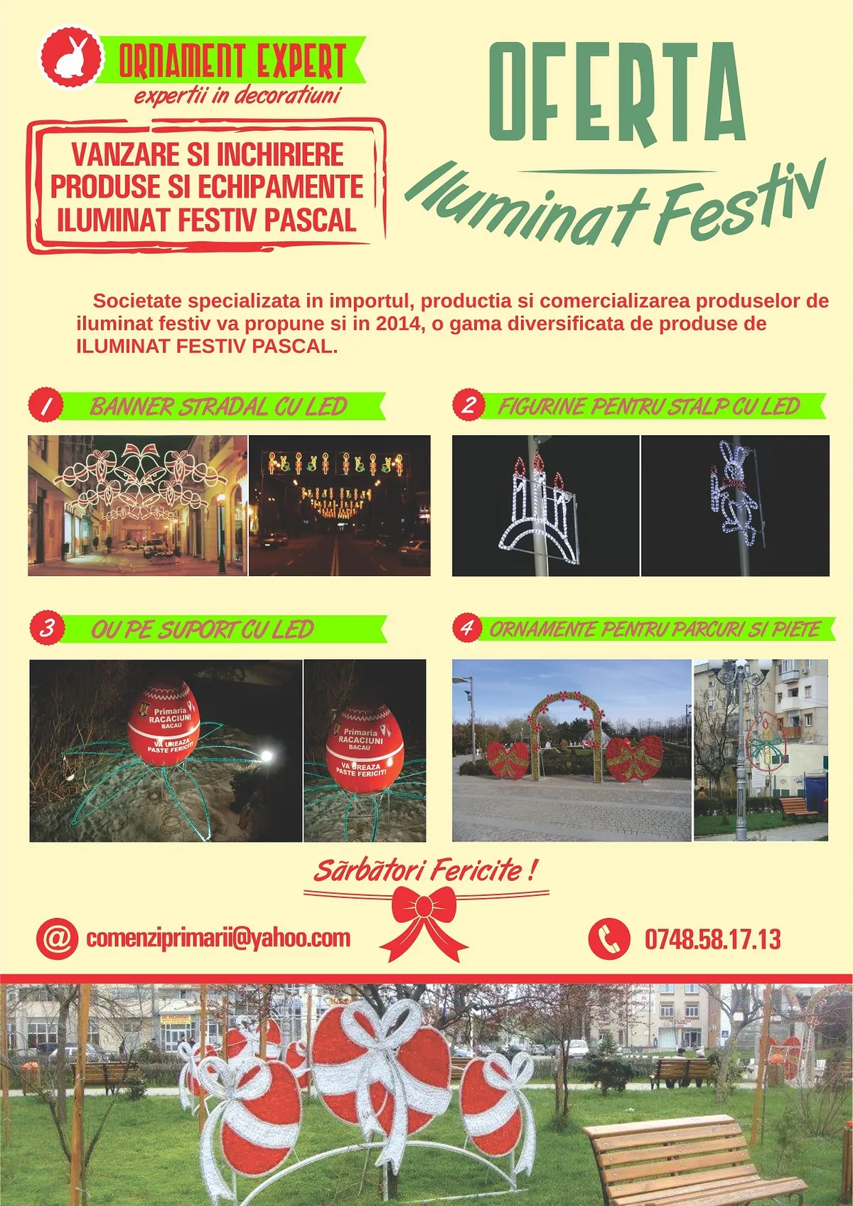 Vanzare si inchiriere produse si echipamente iluminat festiv