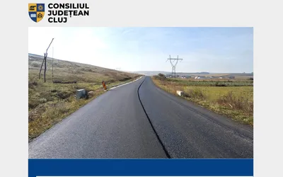 Lucrări de așternere a stratului de uzură pe drumul județean DJ 161, parte a Drumului Bistriței – Lot 2
