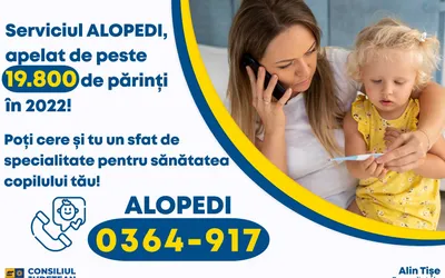 Serviciul ALOPEDI, apelat de peste 19.800 de părinți în anul 2022