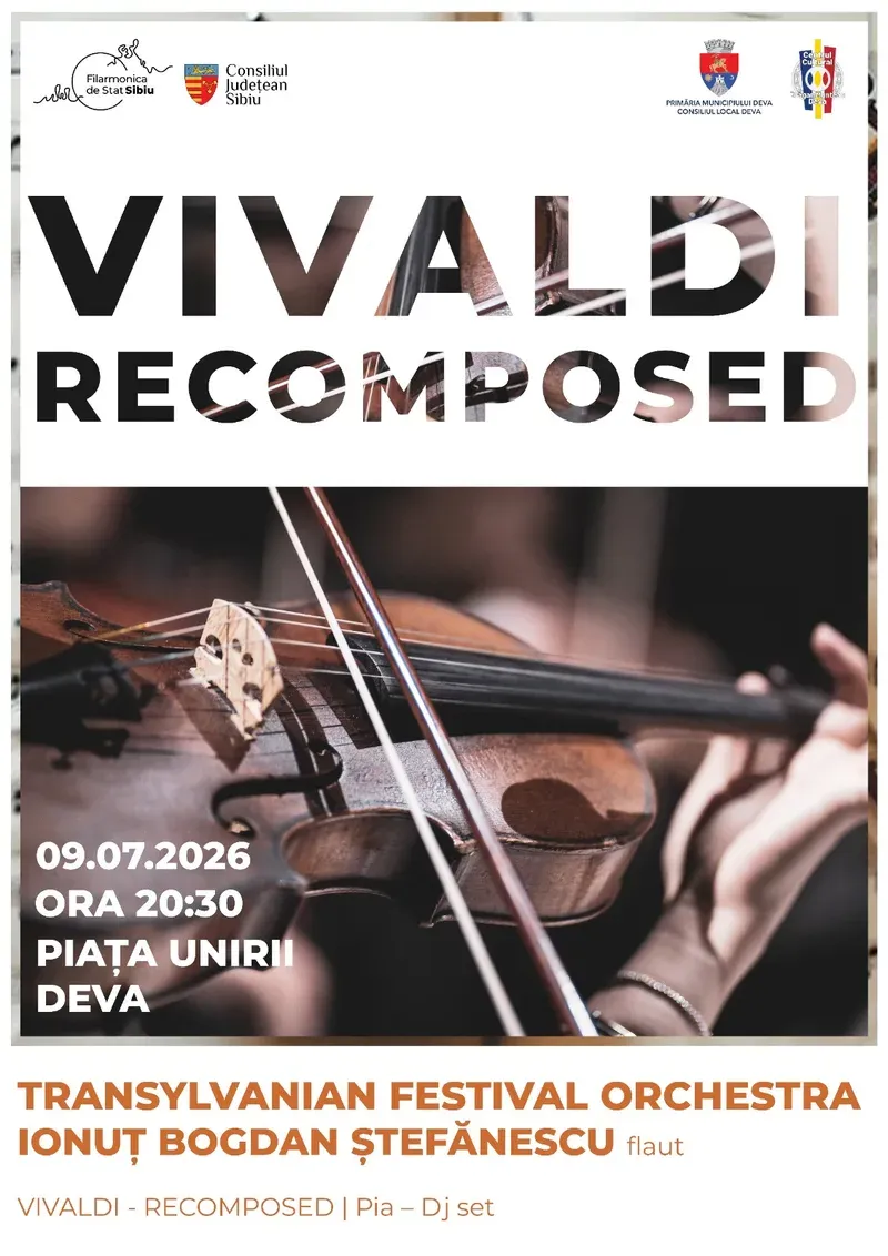 Deva: Concert „Vivaldi Recomposed” în Piața Unirii — 9 iulie 2026, acces gratuit