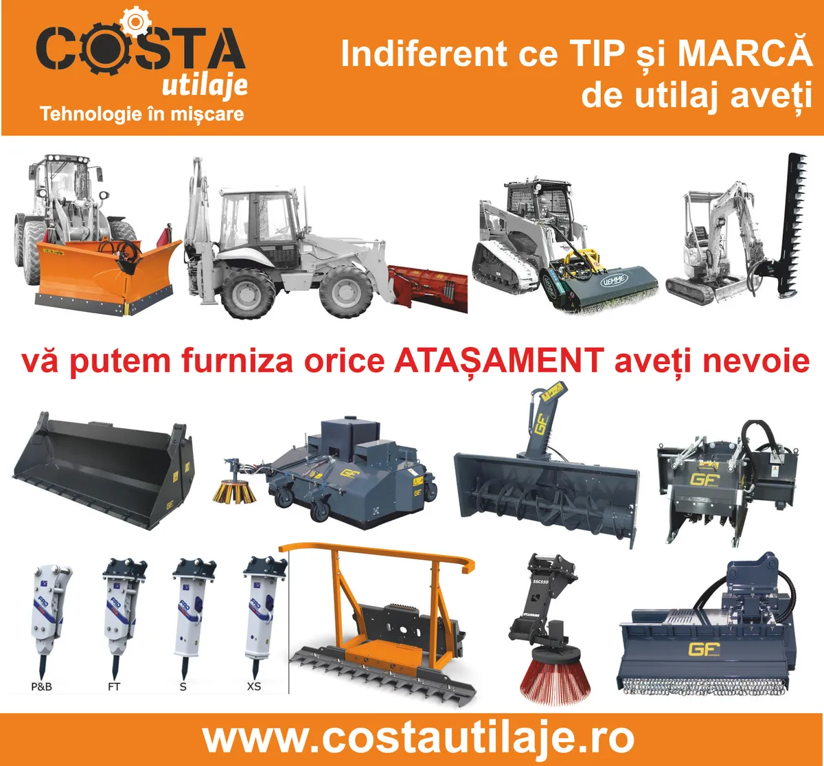 Atasamente pentru orice TIP si MARCA de utilaj