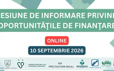Consiliul Județean Harghita și Centrul de Dezvoltare organizează sesiune online de informare (10 septembrie 2026)