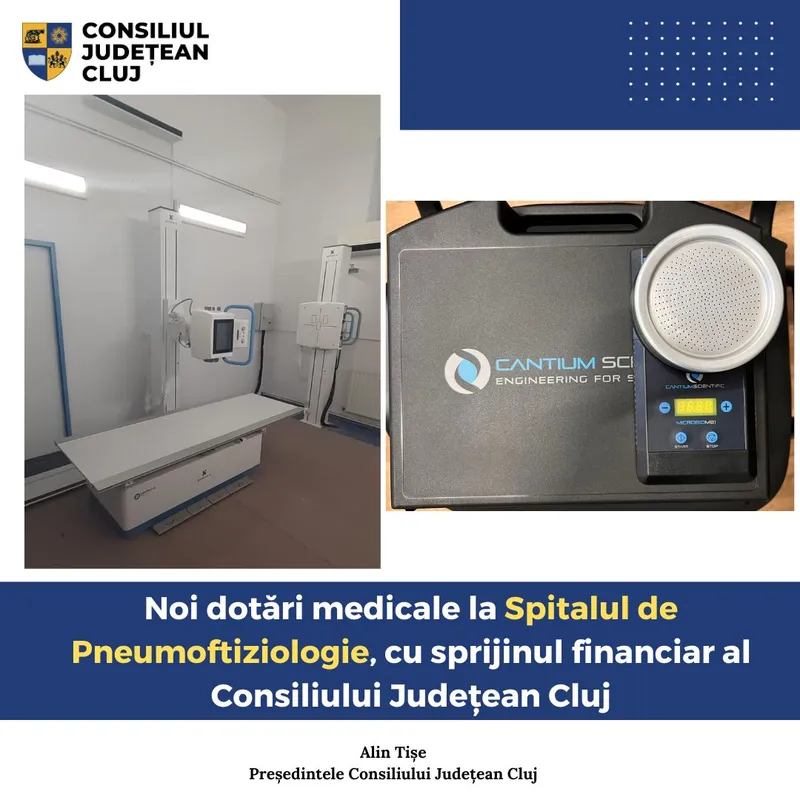 Noi dotări medicale la Spitalul de Pneumoftiziologie, cu sprijinul financiar al Consiliului Județean Cluj