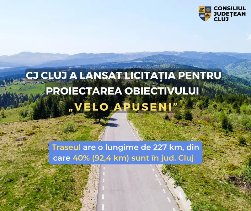 Consiliul Județean Cluj a lansat licitația pentru proiectarea obiectivului „Velo Apuseni”