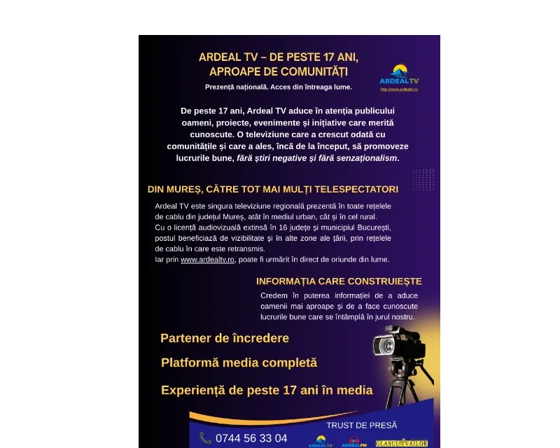 Ardeal TV, de peste 17 ani aproape de comunități. O televiziune regională cu perspective tot mai largi