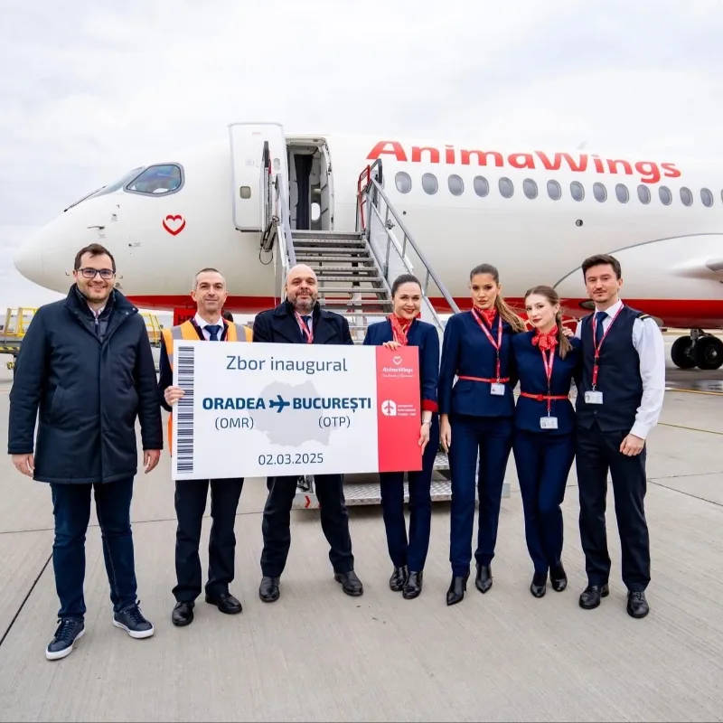 3 companii oferă zboruri Oradea - București | Zbor inaugural al  companiei românești AnimaWings