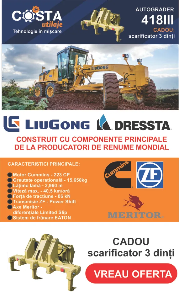 Autograder 418III LiuGong Dressta - scarificator 3 dinti CADOU