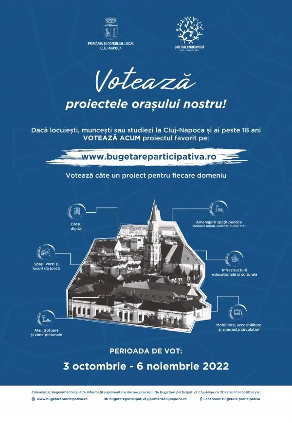 Ultimele zile de vot în cadrul procesului Bugetare participativă Cluj-Napoca 2022