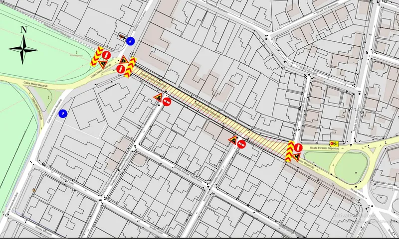 Un tronson al străzii Evreilor Deportați se închide în weekend.  S-au stabilit rute ocolitoare