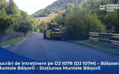 COMUNICAT DE PRESĂ  Lucrări de întreținere cu asfaltare pe sectoare pe drumul județean 107R