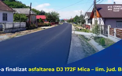 Comunicat de presă | Consiliul Județean Cluj a finalizat lucrările de asfaltare pe raza comunei Mica