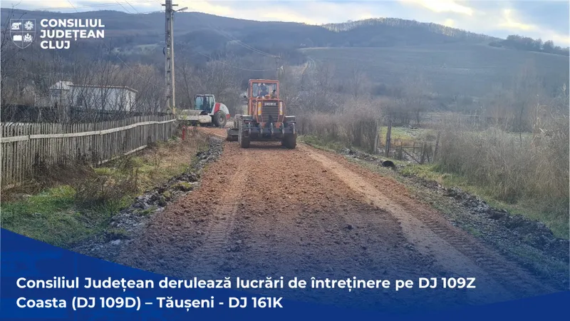 Consiliul Județean derulează lucrări de întreținere pe drumul județean 109Z Coasta (DJ 109D) – Tăușeni - DJ 161K
