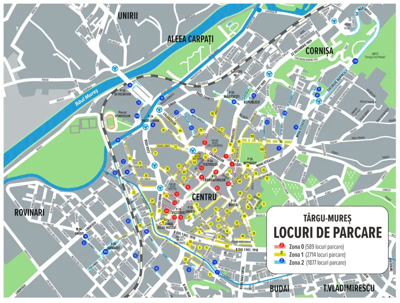 În scopul identificării cu ușurință a locurilor de parcare venim în sprijinul utilizatorilor