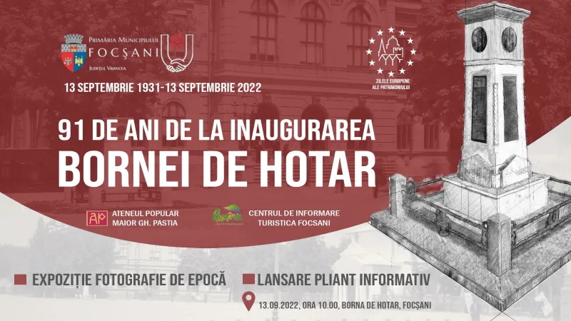 De Zilele Europene ale Patrimoniului, aniversăm 91 de ani de la  inaugurarea Bornei de Hotar