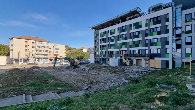 Lucrări pregătitoare la parcarea multietajată aferentă Spitalului  Clinic Județean de Urgență Bihor