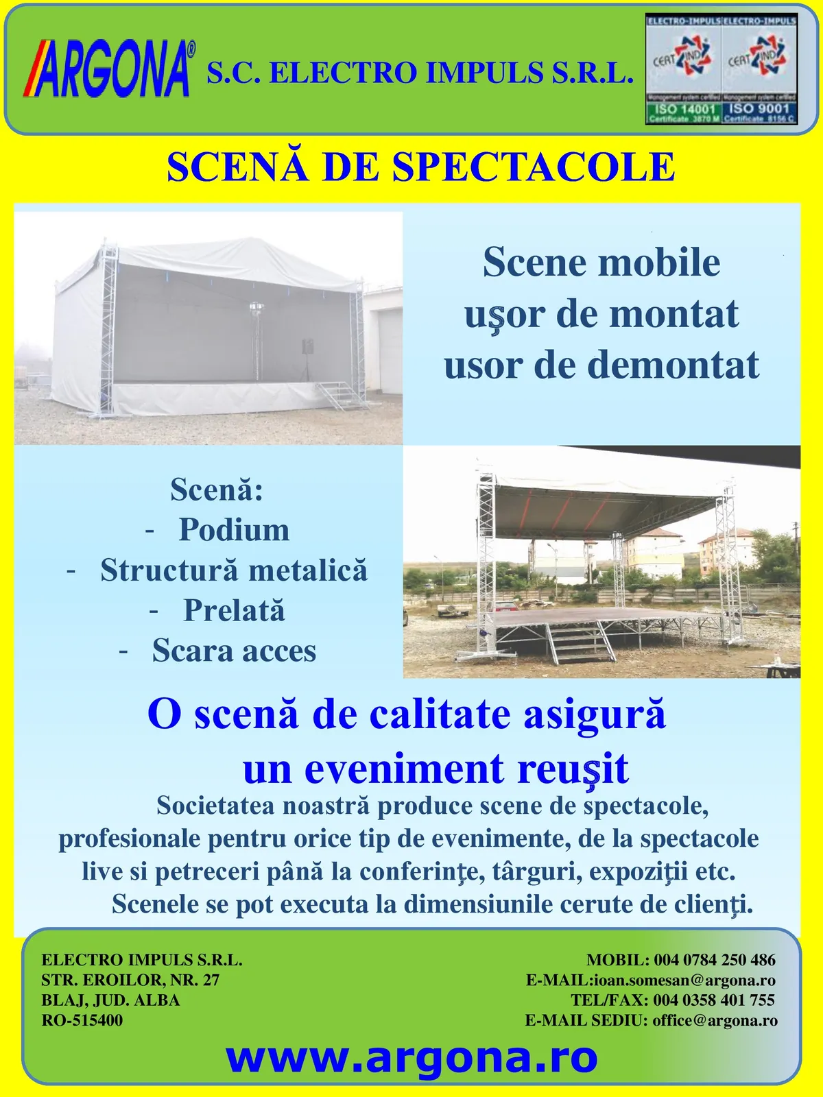 SCENE MOBILE PENTRU SPECTACOLE
