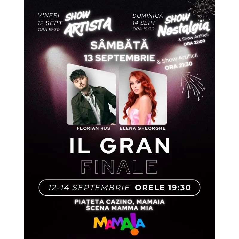 OMD Mamaia Constanța anunță “Il Gran Finale” – un weekend spectaculos cu artiști îndrăgiți, artificii și SuperCars, pentru a închide sezonul estival în forță!