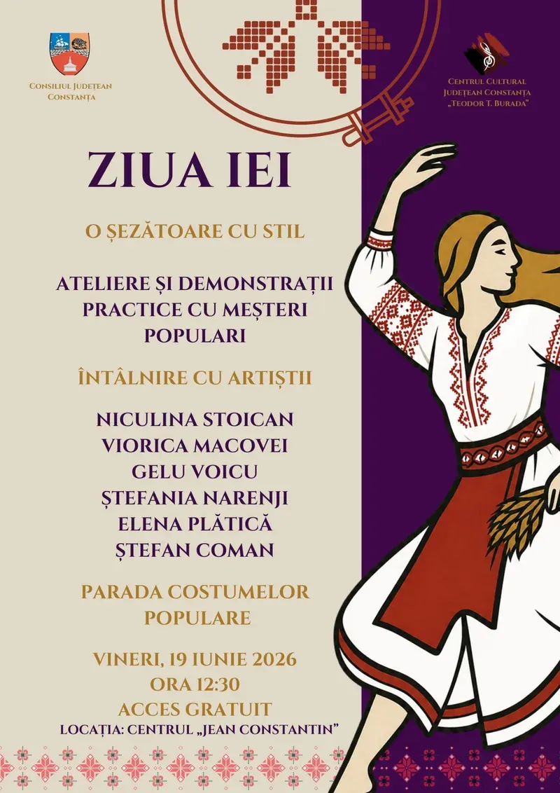 Ziua Iei la Constanța: „O șezătoare cu stil” și spectacol cu Ansamblul Folcloric Profesionist „Brâulețul”