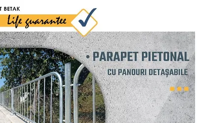 NOU! PARAPET PIETONAL DIN ȚEAVĂ ROTUNDĂ CU PANOURI DETAȘABILE ȘI STÂLPI CU TALPĂ