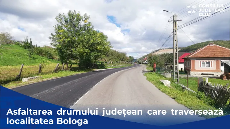 Consiliul Județean asfaltează drumul județean care traversează localitatea Bologa