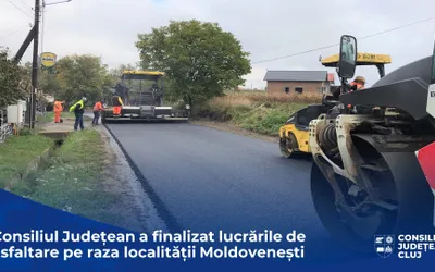Consiliul Județean a finalizat lucrările de asfaltare pe raza localității Moldovenești