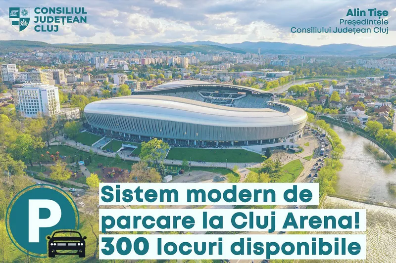 CJ Cluj a achiziționat un sistem modern de parcare la Cluj Arena, înlocuindu-l pe cel din 2011