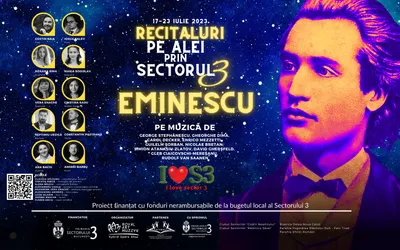 Pentru pasionații de poezie:  începe proiectul „Eminescu pe alei prin Sectorul 3”