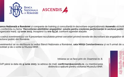 Invitație la conferința Dezvoltarea abilităților angajaților: soluția pentru creșterea performanței în sectorul public