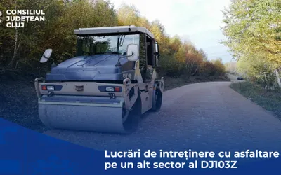 Lucrări de întreținere cu asfaltare pe un alt sector al drumului județean DJ103Z