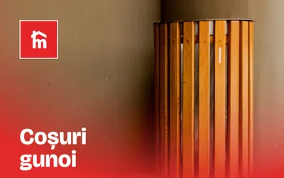 Coșuri gunoi stradale din lemn