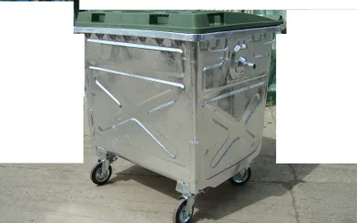 CONTAINER 1100 L Metalic - Depozitare deseuri ( capac drept plastic )