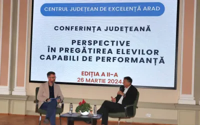 Prof. univ. dr. Daniel David, a susținut o prelegere ieri, la Arad, în cadrul conferinței ,,Perspective în pregătirea elevilor capabili de performanță!”