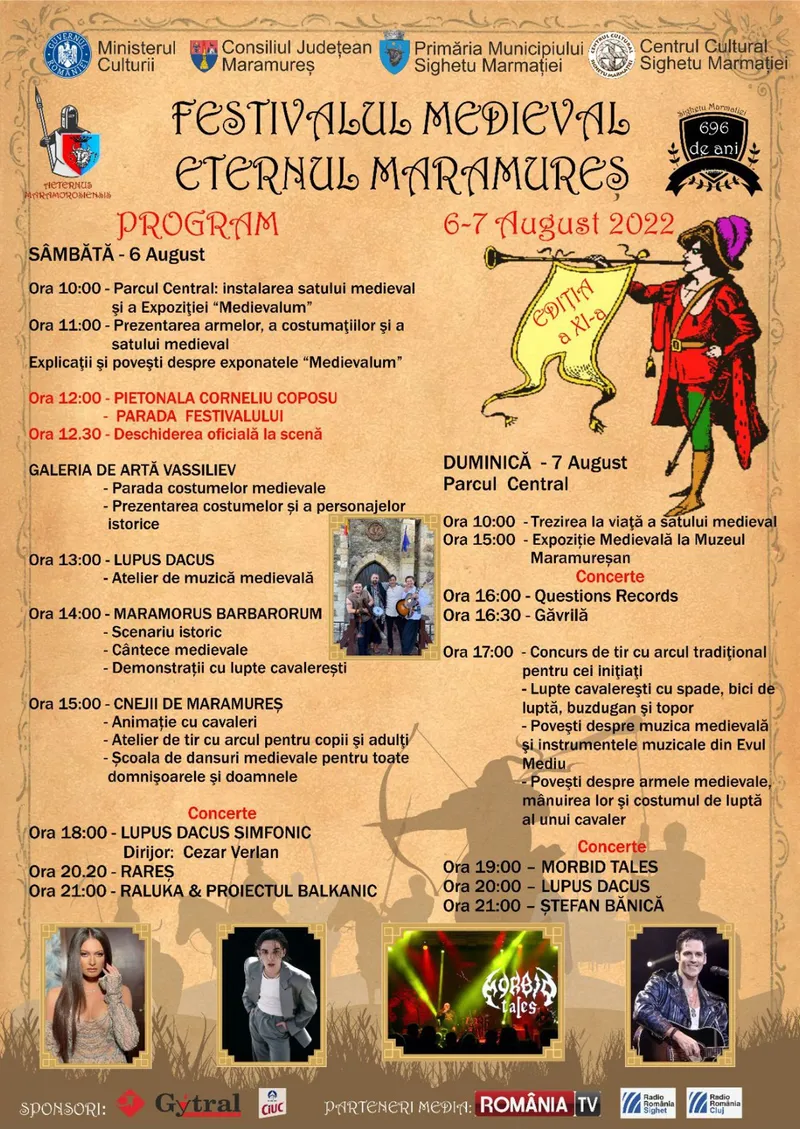 Pe 6 și 7 august va avea loc Festivalul Medieval Eternul Maramureș