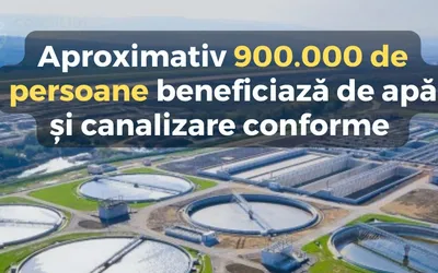Aproximativ 900.000 de persoane beneficiază de apă și canalizare conforme