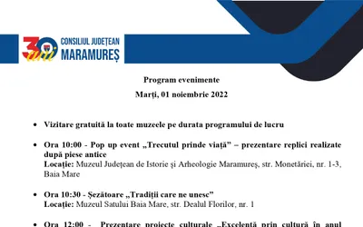 Consiliul Județean Maramureș marchează 30 de ani de la înființare prin organizarea de evenimente pentru cetățeni