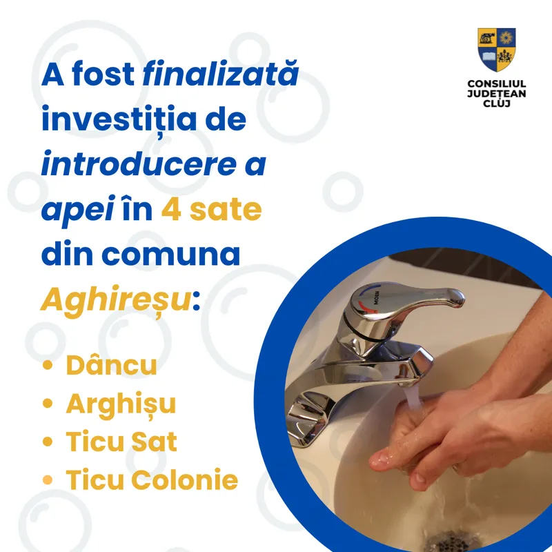Apă pentru patru sate din comuna Aghireșu