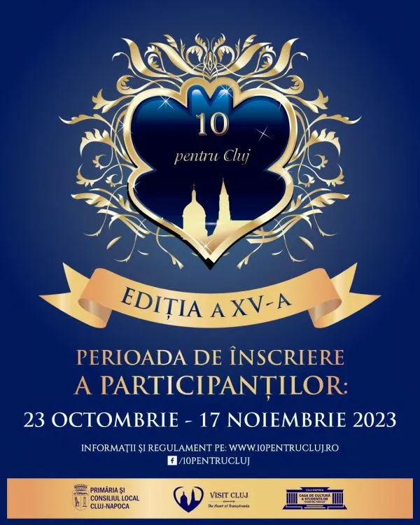 Încep înscrierile pentru Gala de Excelenţă „10 pentru Cluj”