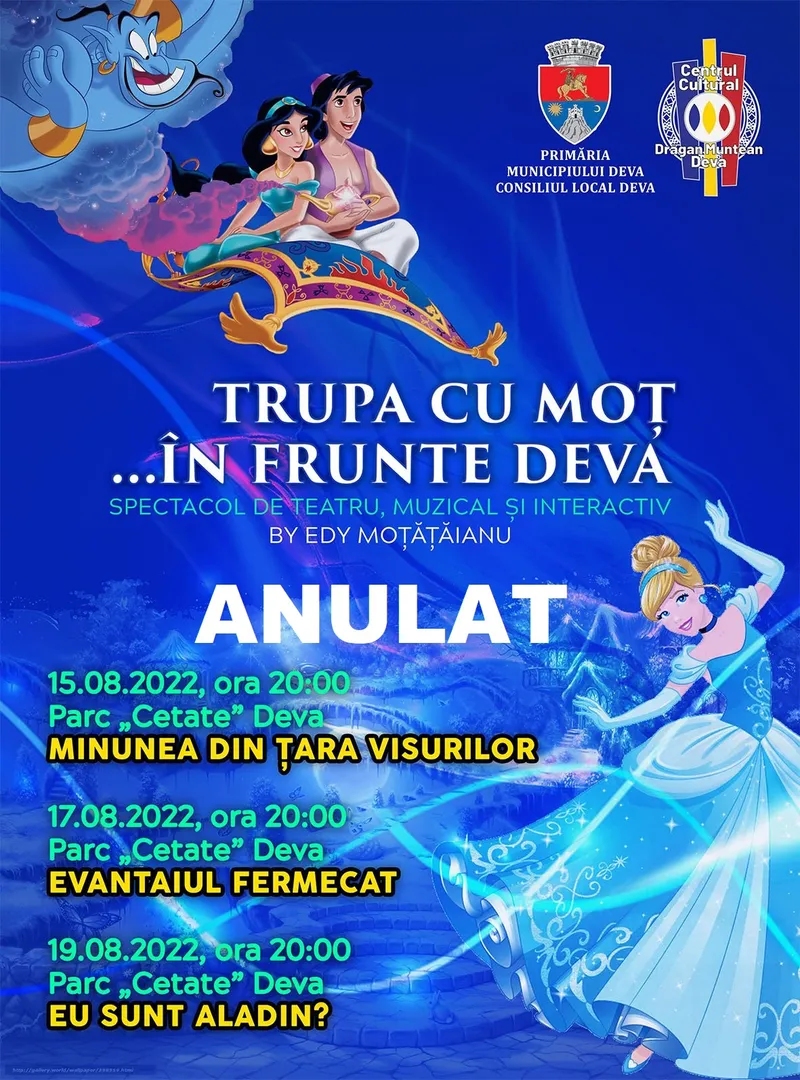 Spectacolele de teatru pentru copii din Parcul Cetate Deva se anulează!