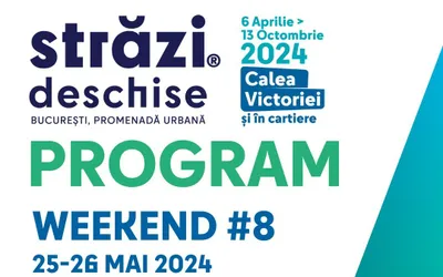 CONCERTE LIVE, SPECTACOLE DE TEATRU, EXPOZIȚII ȘI DANS ÎN PROGRAMUL „STRĂZI DESCHISE, BUCUREȘTI – PROMENADĂ URBANĂ” DIN WEEKENDUL 25-26 MAI