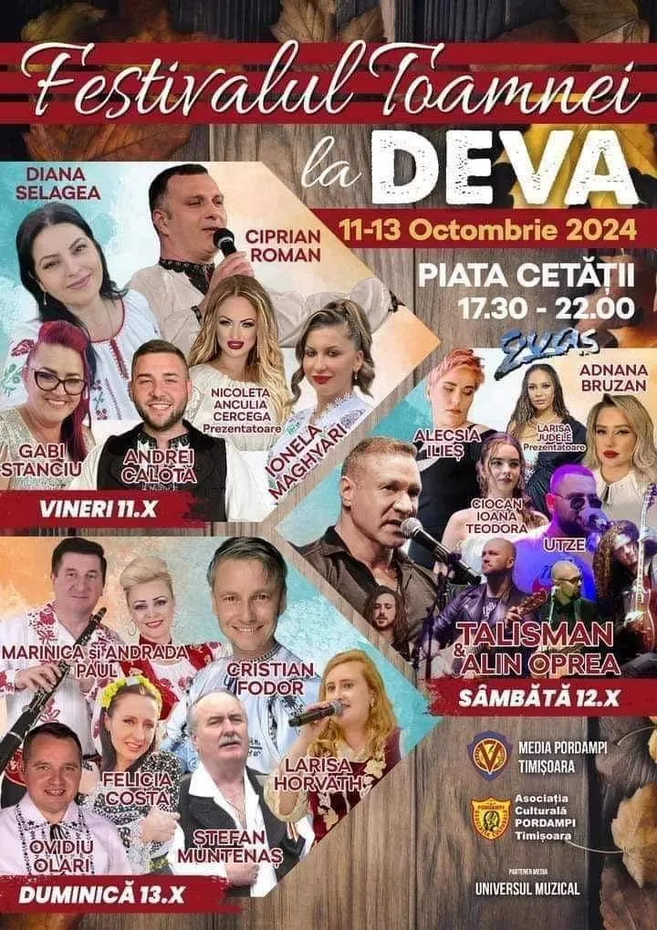 ,,Festivalul Toamnei și a Recoltei” – restricţii de circulaţie în zona Pieței Cetății din municipiul Deva